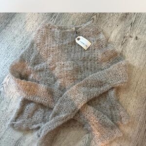 Elegant alpaca Fuzzy Knit Women's Cardigan